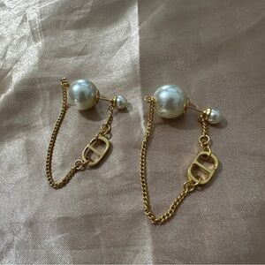 Dior Gold and Pearl Earrings